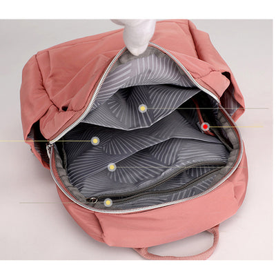 Women Nylon Backpack Casual Travel Daypack Handbag with Small Coin Purse