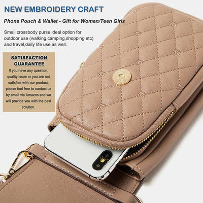 Women's Small Crossbody Cell Phone Purse Wallet Leather Shoulder Bag