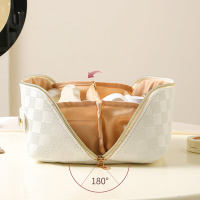 Cosmetic Bag For Women Travel Handy PU Leather Makeup Bag