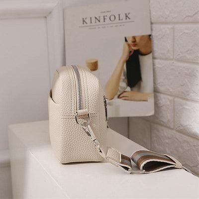 Wide Detachable Strap Shoulder For Women Faux Leather Crossbody Bag