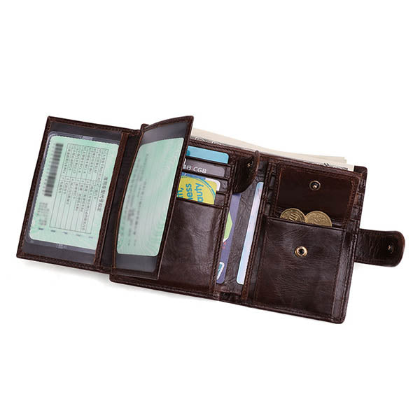 Large Capacity RFID Multi-Slot Vintage Wallet