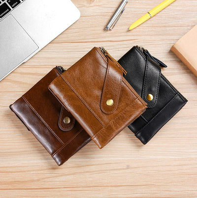 Large Capacity Leather Wallet RFID Blocking Bifold Multi Slot Card Holder