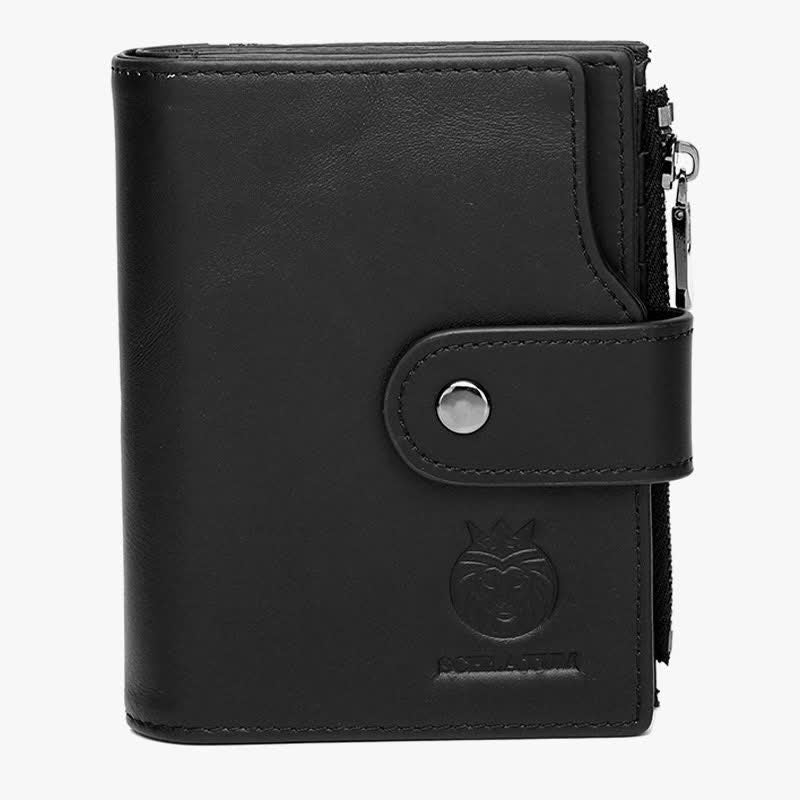 Multi-Slot Genuine Leather Wallet for Men Anti-theft RFID Blocking Card Case