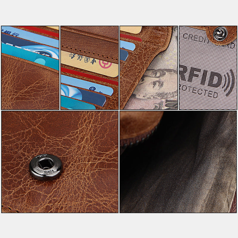 RFID Crazy Horse Leather Wallet