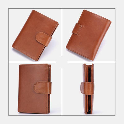 Multi-slot Trifold Genuine Leather Vintage Wallet