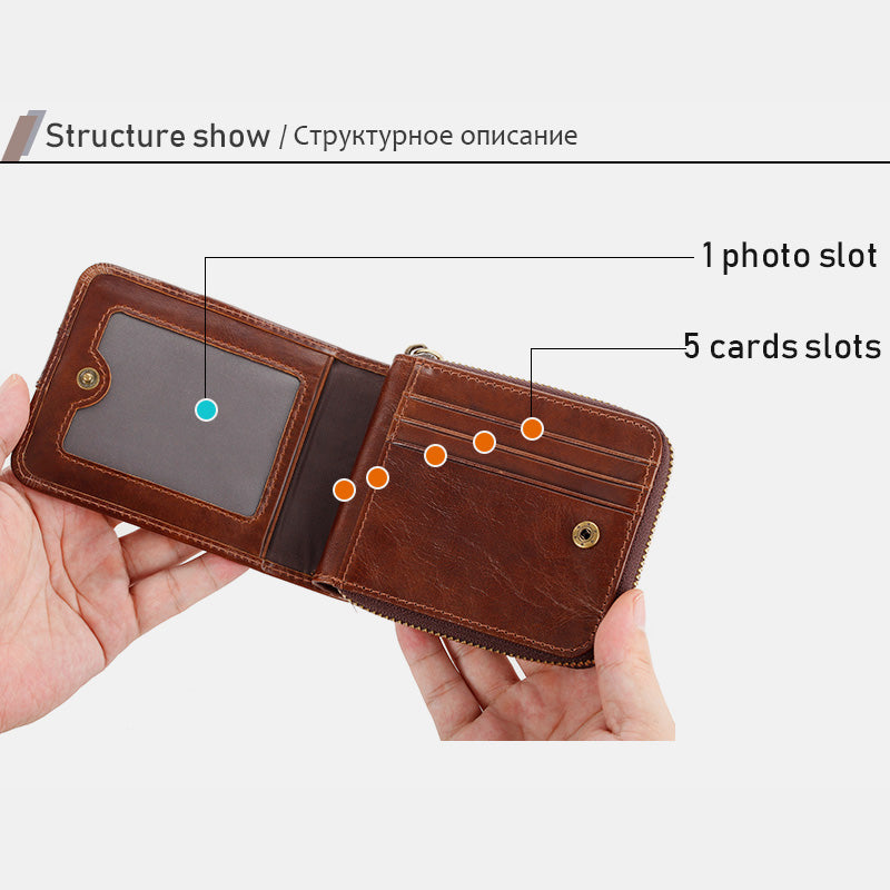 RFID Large Capacity Vintage Short Wallet