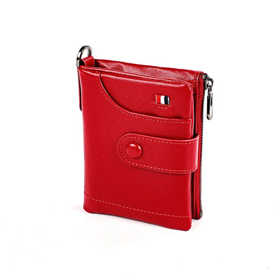 Rfid Blocking Leather Retro Wallet With Chain