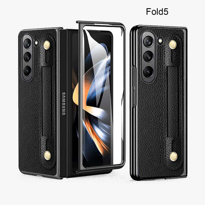 Samsung Fold Wrist Strap Foldable Anti Drop Leather Phone Case