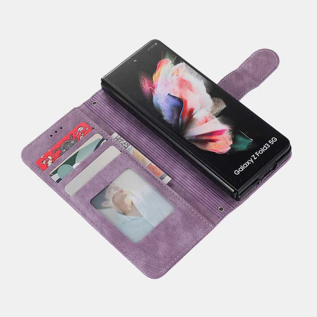 Wallet Case for Galaxy Z Fold 5/4/3 with S Pen Holder Crossbody Strap