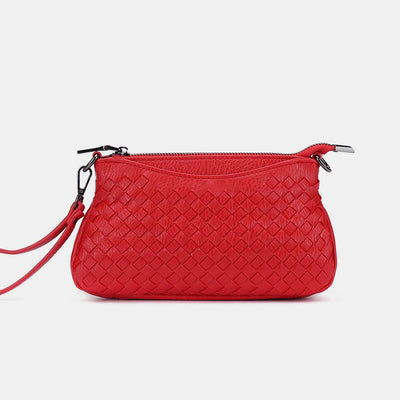 Stylish Woven Crossbody Bag With Wristlet