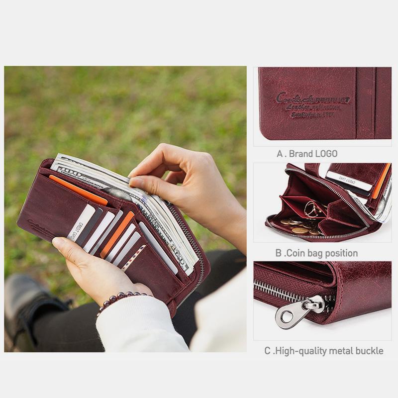 RFID Multifunctional Leather Vintage Wallet