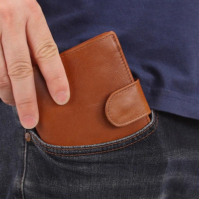 Multi-slot Trifold Genuine Leather Vintage Wallet