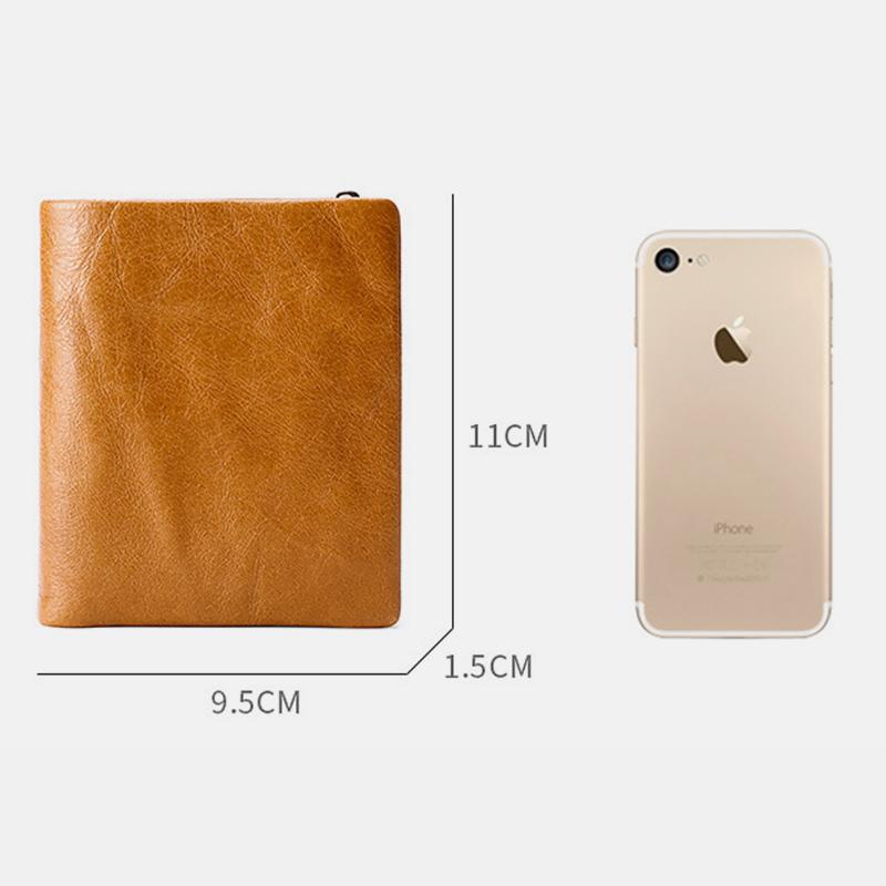 Genuine Leather RFID Trifold Vintage Wallet