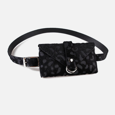 Leopard Pattern Waist Bag Women Artificial Horse Hair Belt Bag