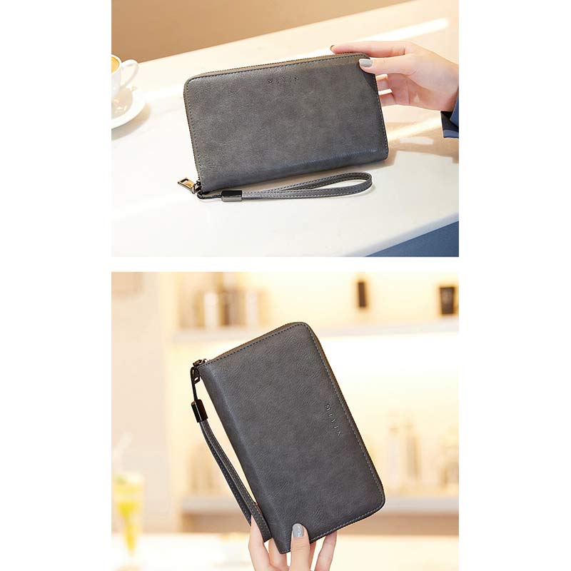 Womens RFID Blocking Zip Around Wallet Large Long Wristlet Clutch