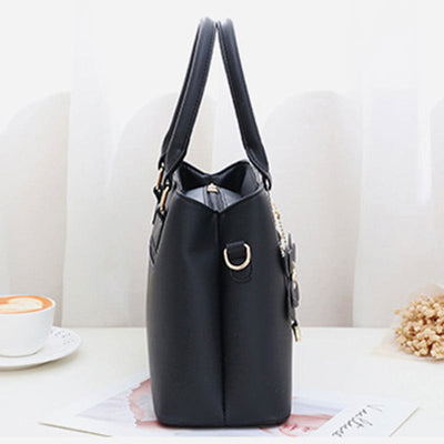 Floral Vegan Leather Purse For Outing Elegant Women Crossbody Handbag