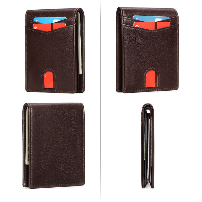 Bifold Quick Access Oil wax Leather Wallet