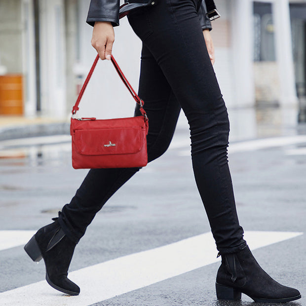 Multi-Compartment Soft Elegant Crossbody Bag
