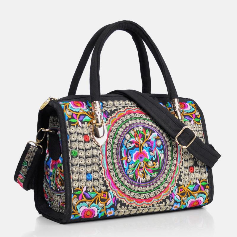 Large Capacity Multicolor Embroidered Ethnic Tote