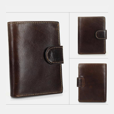 Multi-slot Trifold Genuine Leather Vintage Wallet