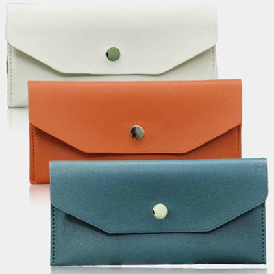 Wallet for Women 3 Pieces Minimalist Cash Cards Leather Envelop Party Purse