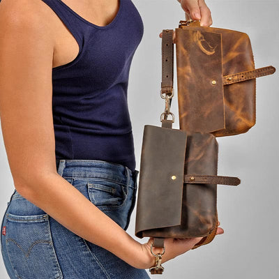 Retro Leather Waist Bag Crossbody Shoulder Bag for Women