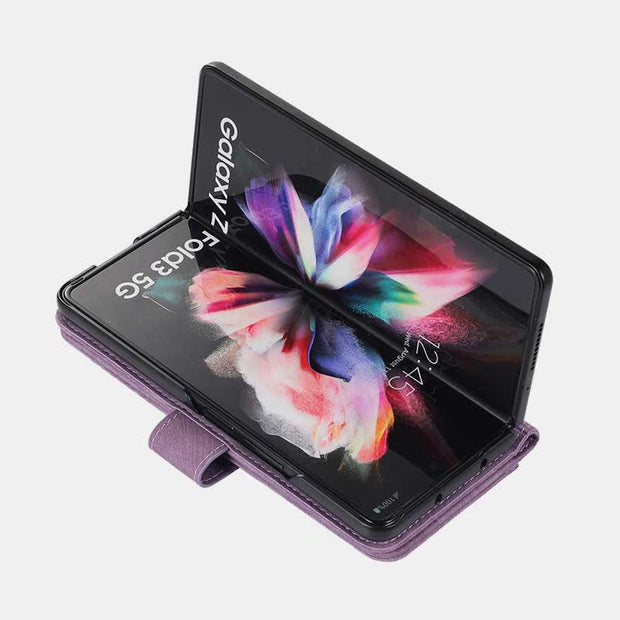 Wallet Case for Galaxy Z Fold 4 / Fold 3 with S Pen Holder Shoulder Strap