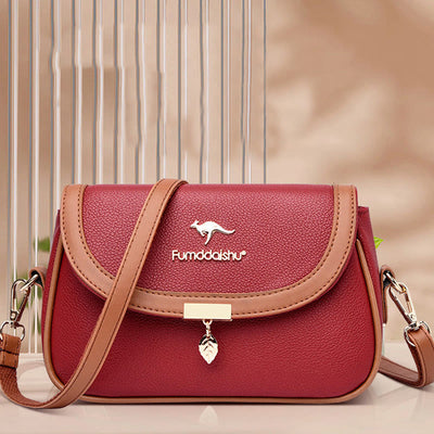 Clamshell Crossbody Bag Leaf Buckle Design Commuter Purse For Women