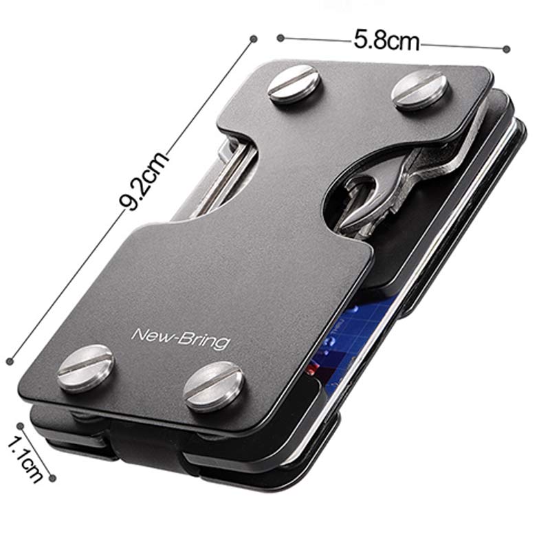 Minimalist Aluminum Key Organizer Card Case