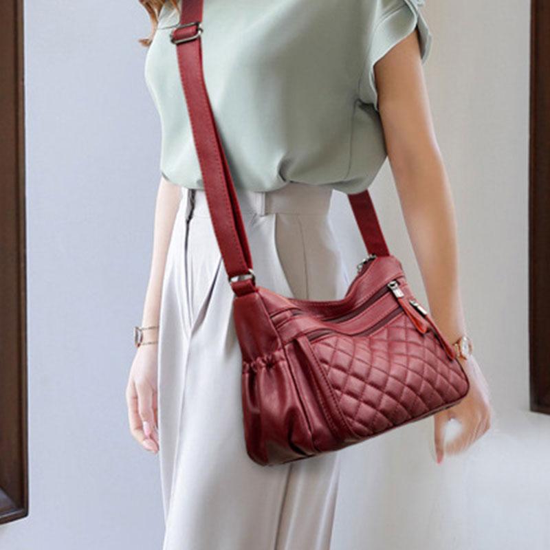 Large Capacity Leather Crossbody Bag