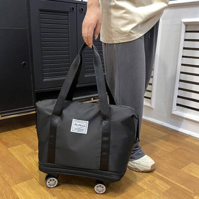 Expandable Rolling Duffel Bag with Detachable Wheels Large Shopping Tote Handbag Purses