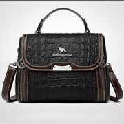 Crocodile Print Handbag For Women Roomy PU Leather Crossbody Bag