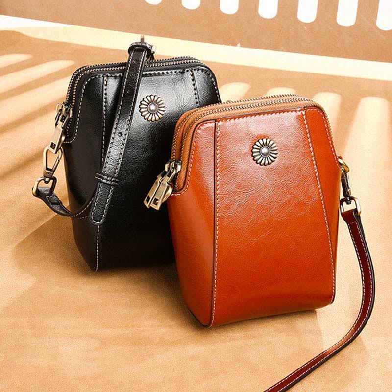 Soft Leather Phone Bag For Lady Crossbody Mini Bag