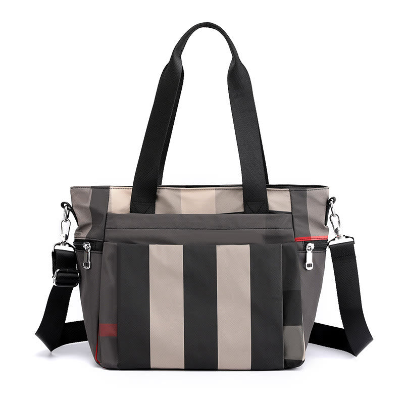 Tote Bag For Women Plaid Pattern Nylon Shoulder Bag