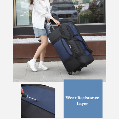 Oxford Pull Rod Luggage Bag For Travel Folding Duffle Bag