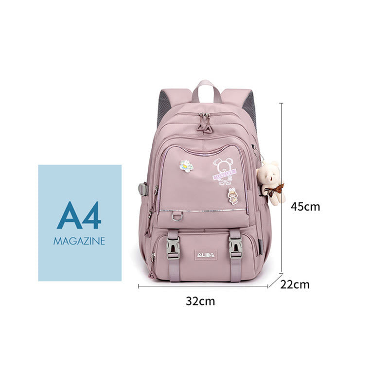 Backpack for Women Multi-Pocket Large Capacity Polyester Fiber School Daypack