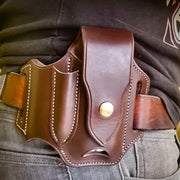 Handmade Genuine Leather EDC Organizer Knife Sheath Belt Holder