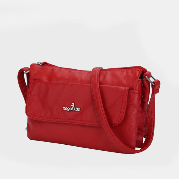 Multi-Compartment Soft Elegant Crossbody Bag