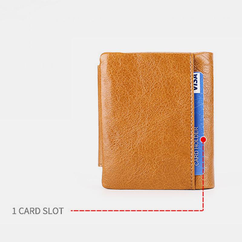 Genuine Leather RFID Trifold Vintage Wallet