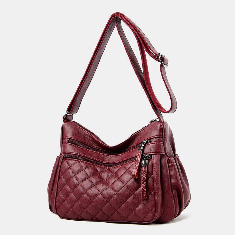 Large Capacity Leather Crossbody Bag