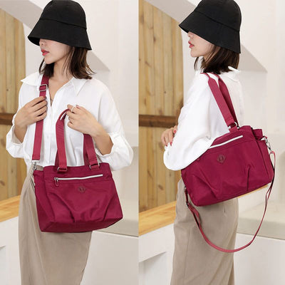 Triple Compartment Women Purse Handbag Waterproof Lightweight Crossbody Shoulder Bag