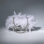 Sequin Feather Evening Bag For Party Lady Underarm Bag