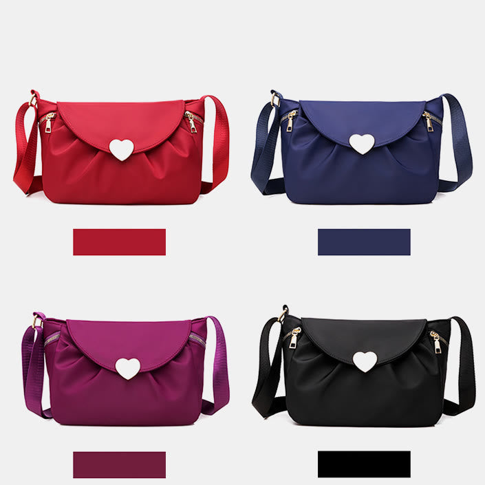 Crossbody Bag For Women Heart Buckle Waterproof Oxford Bag