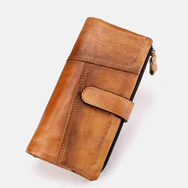 RFID Genuine Leather Long Wallet Purse