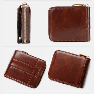 RFID Large Capacity Vintage Short Wallet