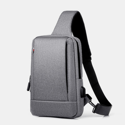 Large Capacity Waterproof Chest Bag Sling Bag With USB Charging Port