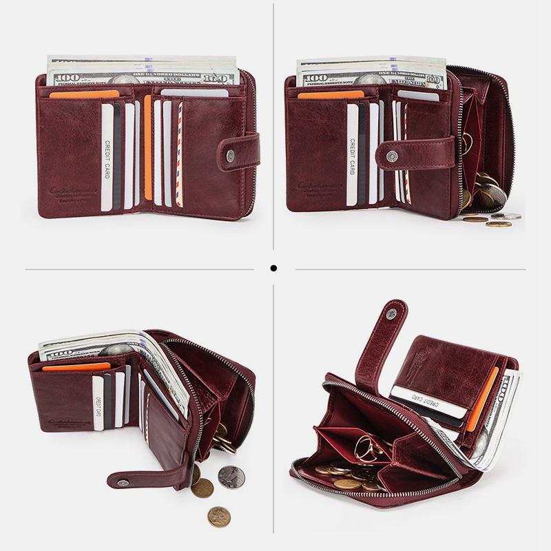 RFID Multifunctional Leather Vintage Wallet