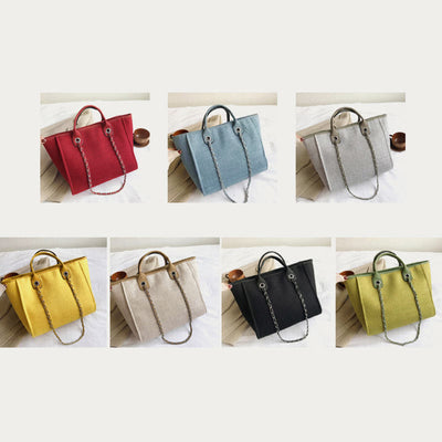 Crossbody Canvas Tote For Women Chain Strap Bucket Bag