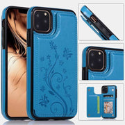 Phone Case Kickstand for iPhone with Card Holder Double Magnetic Clasp