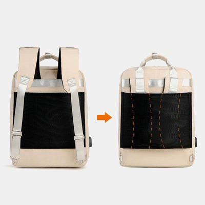 15.6“ Laptop Backpack Multifunctional Patchwork Backpack with USB Charging Port